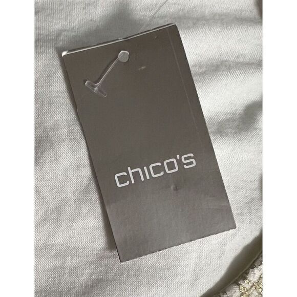 Chico's Ecru Lace Foil Tank Top Size 0 New With Tags - Picture 5 of 10